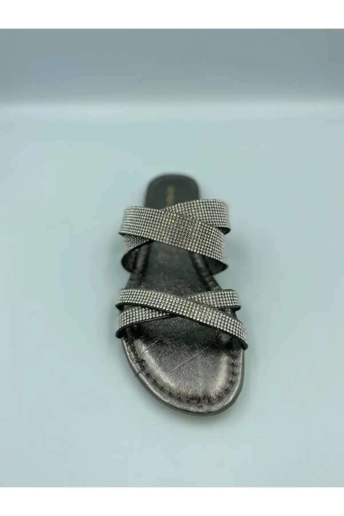 

Women's Silver Gemstone Summer Casual Slippers