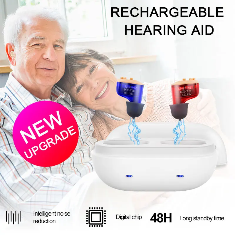 

CIC Rechargeable Hearing Aid Digital Hearing Aids Adjustable Tools Mini Invisible Sound Amplifier for Elderly Deafness Audifonos