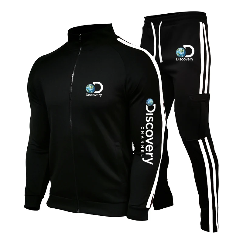 

2022 Spring Autumn Trendy Mens Tracksuit New Casual Patchwork Contrast Color Sports Sweater and Pants Two-Piece Suit Oversized