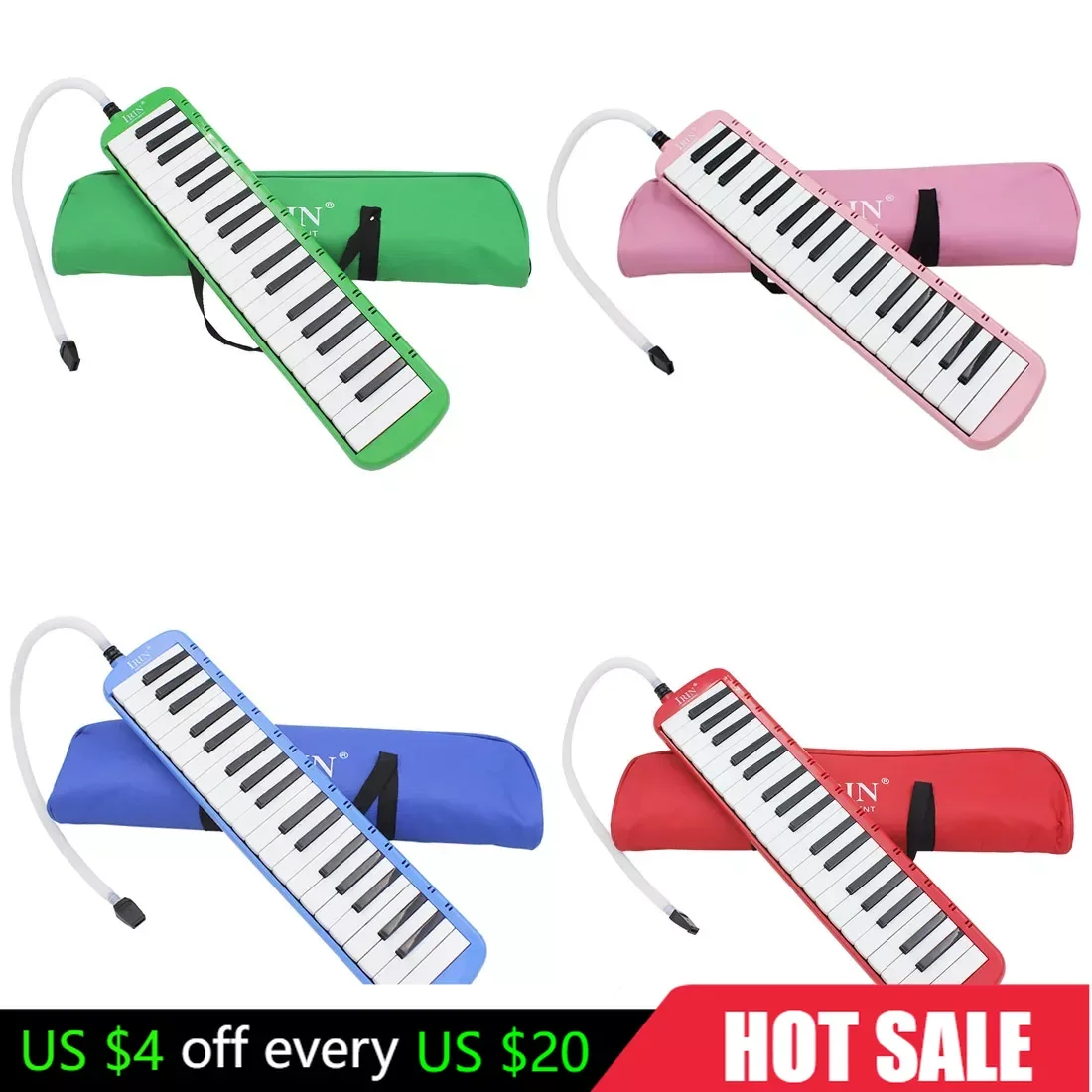 

IRIN 37 Keys Piano Melodica Mouth Organ Keyboard Musical Instrument with Carrying Bag Gift for Beginner Performance Practice