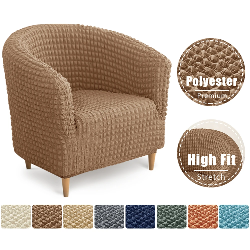 

Bubble Lattice Tub Sofa Cover Elastic Club Bar Single Armchair Sofa Slipcover For Living Room Cafe Bar Club Home Chair Decor