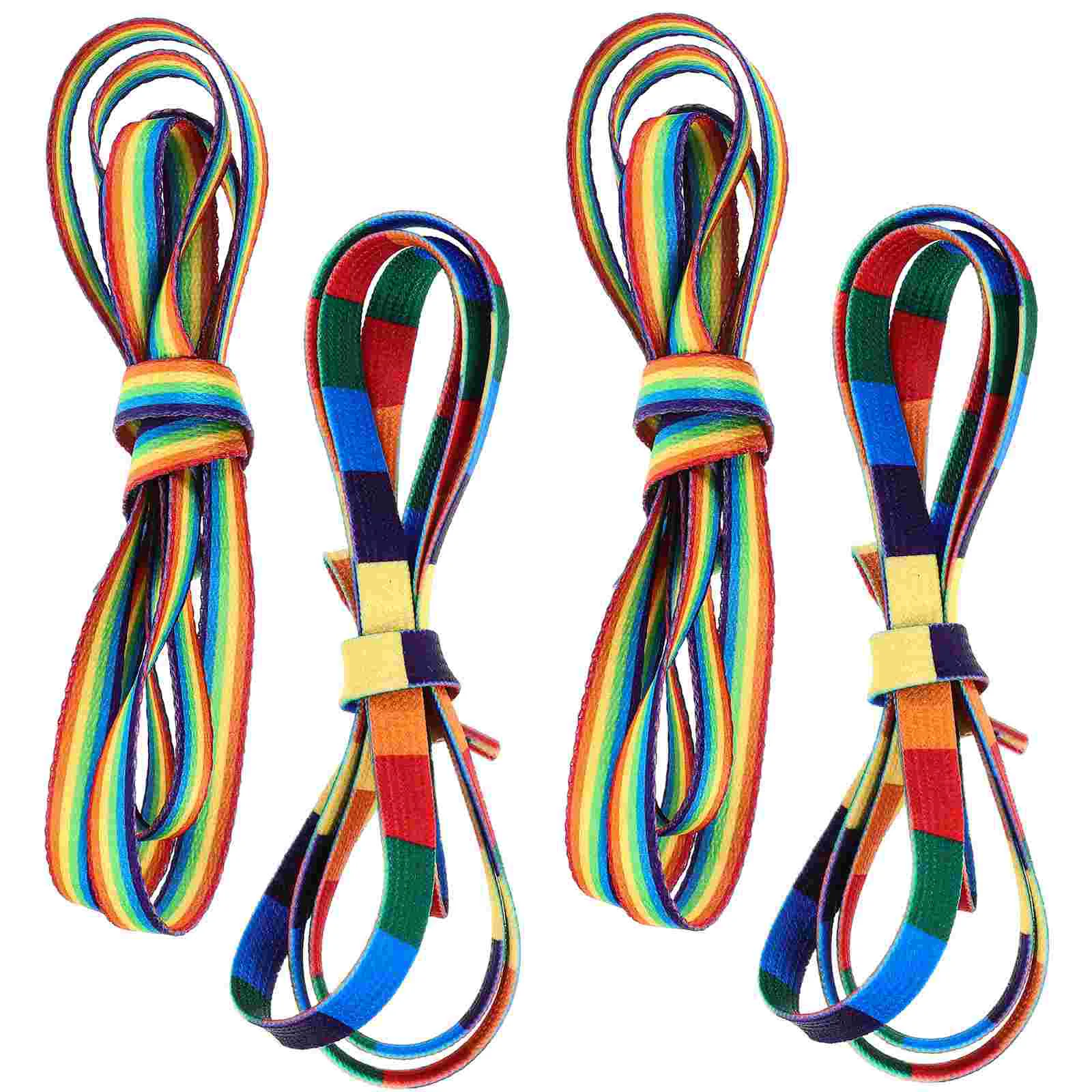 4 Pairs Shoe Laces Colorful Shoelaces Sneakers Rainbow Shoelaces Shoe Straps for Women Men