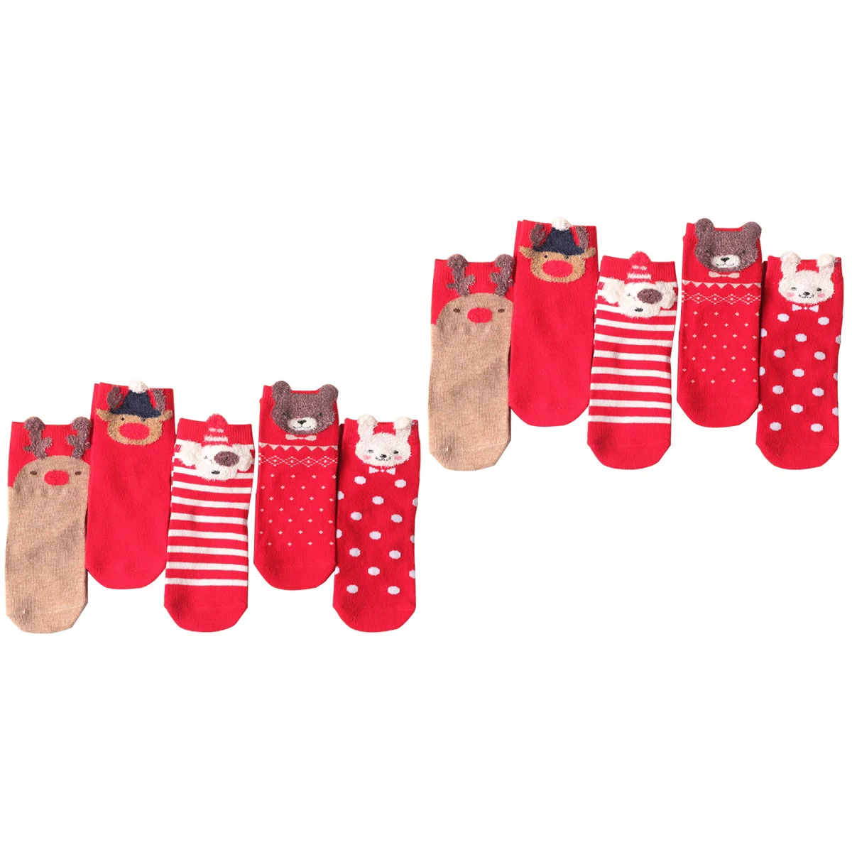 

10 Pairs /Set Cotton Socks Christmas Socks Creative Socks Christmas Cartoon Socks