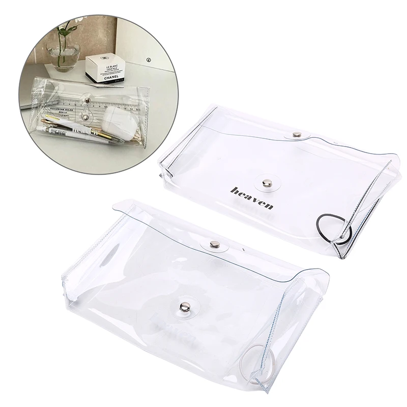 

Transparent PVC pencil bag Winding stationery bag pencil kawaii pen holder