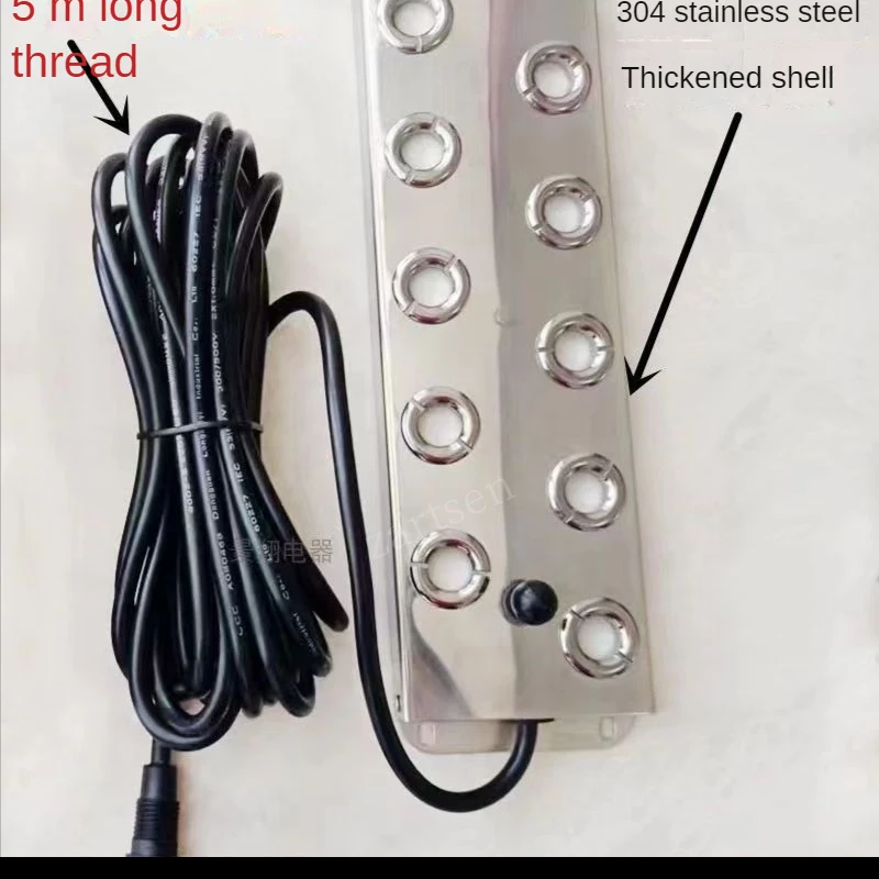 10Head Head Ultrasonic Mist Maker Fogger Stainless Steel Electric Air Humidier Greenhouse Hydroponics Fog Sprayer Generator