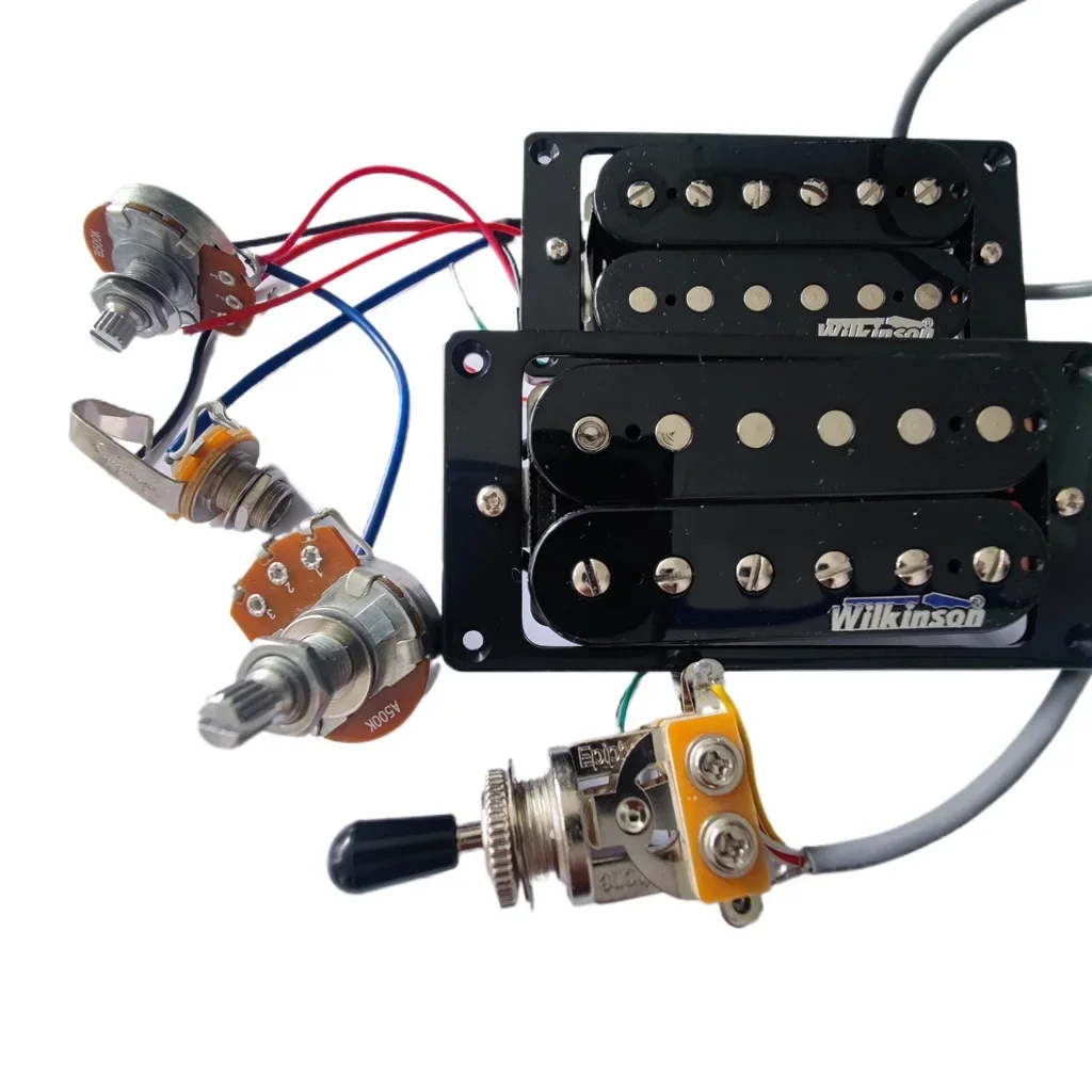 Звукосниматели для электрогитары Alnico 5 хамбакер с жгутом проводов 1V1T 4C черные