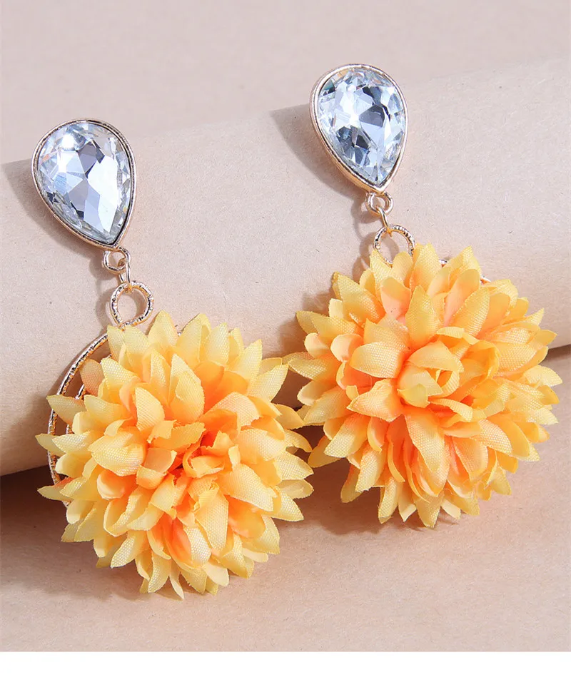 Женские серьги-гвоздики с кристаллами Kymyad Винтажные серьги золотого цвета