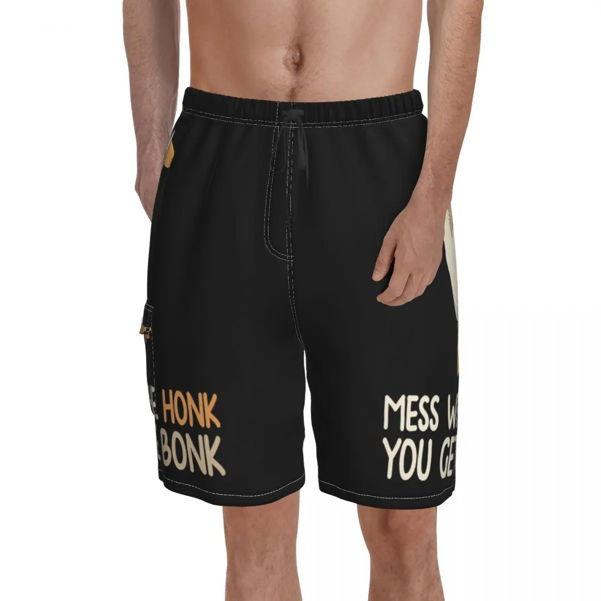 

You Get The Bonk Board Shorts Untitled Goose Game gaming animal Male Classic Beach Shorts Hot Customs Oversize Swim Trunks