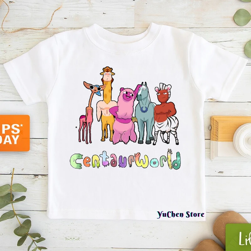 

T-shirt for boysgirls anime cartoon centaur world graphic print boys t-shirts summer fashion music cartoon girls t-shirt tops
