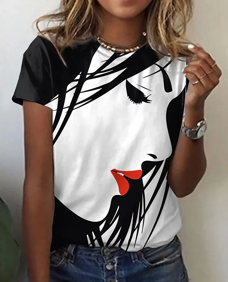 Темпераментная Женская футболка свободная повседневная топ с коротким рукавом