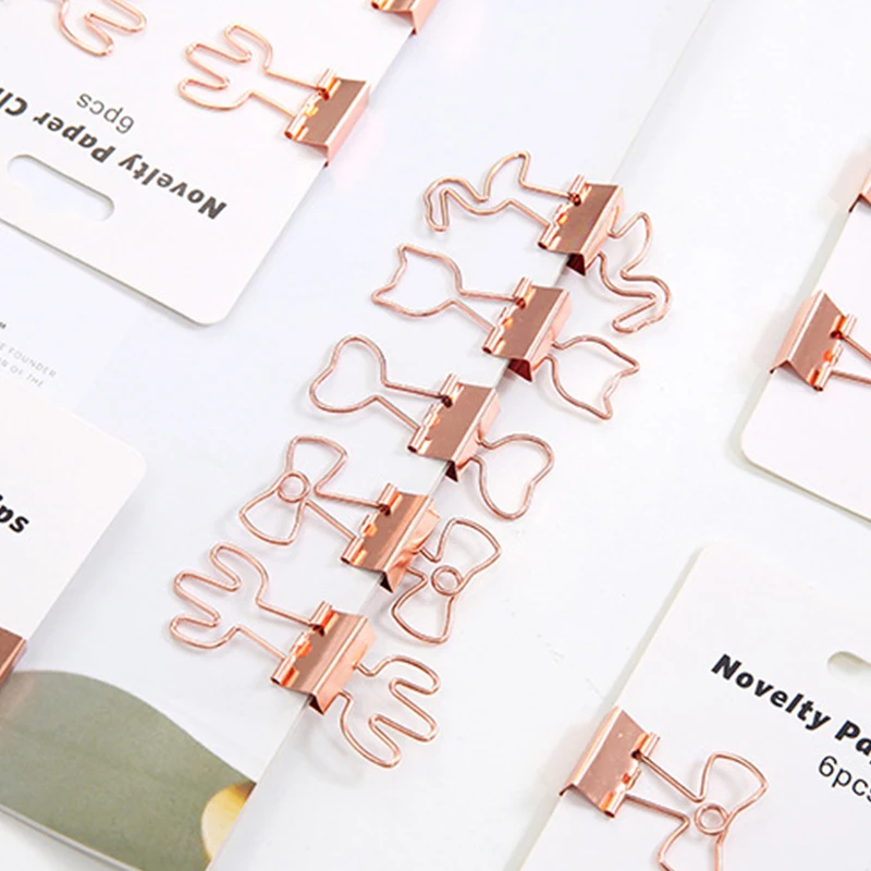 

6 шт. Симпатичные зажимы для связывания, кошка, ажурные, кактус, пингвин, форма, металлический зажим для связывания, Закладка, канцелярские пр...