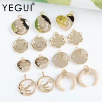 yegui ma25jewelry accessoriespass reachnickel free18k gold platedcopperzircondiy earring pendantjewelry makeing6pcslot