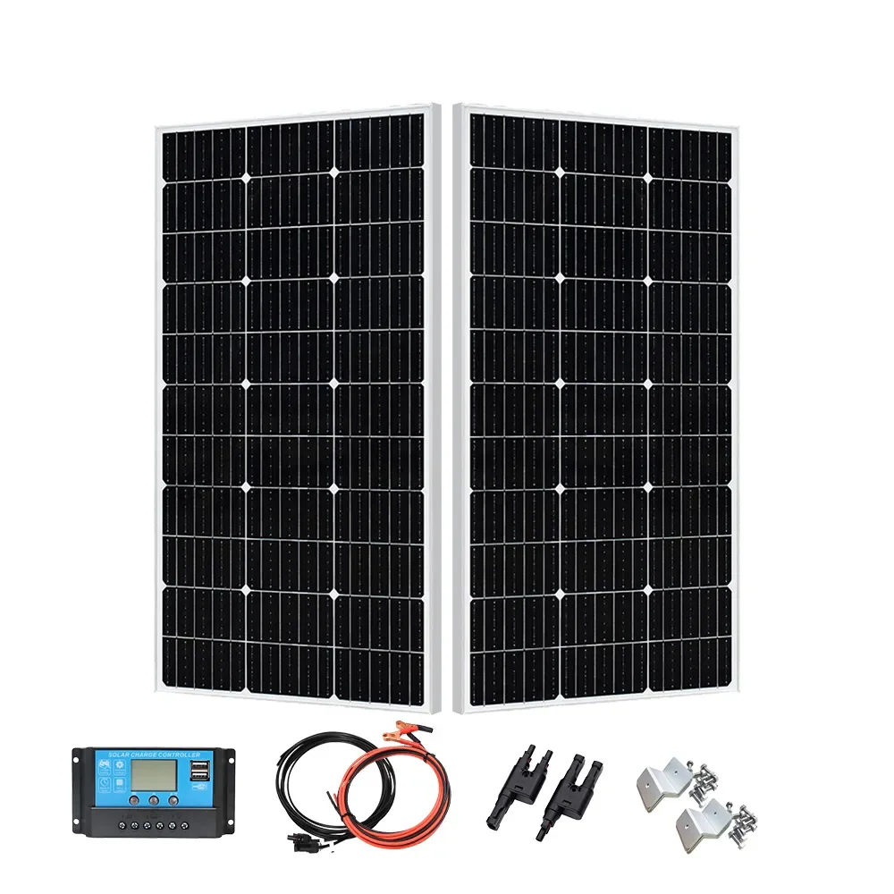 

100W 200W Solar Panel Kit Waterproof Monocrystalline Photovoltaic Module & Controller Applicable by12V Battery Charging