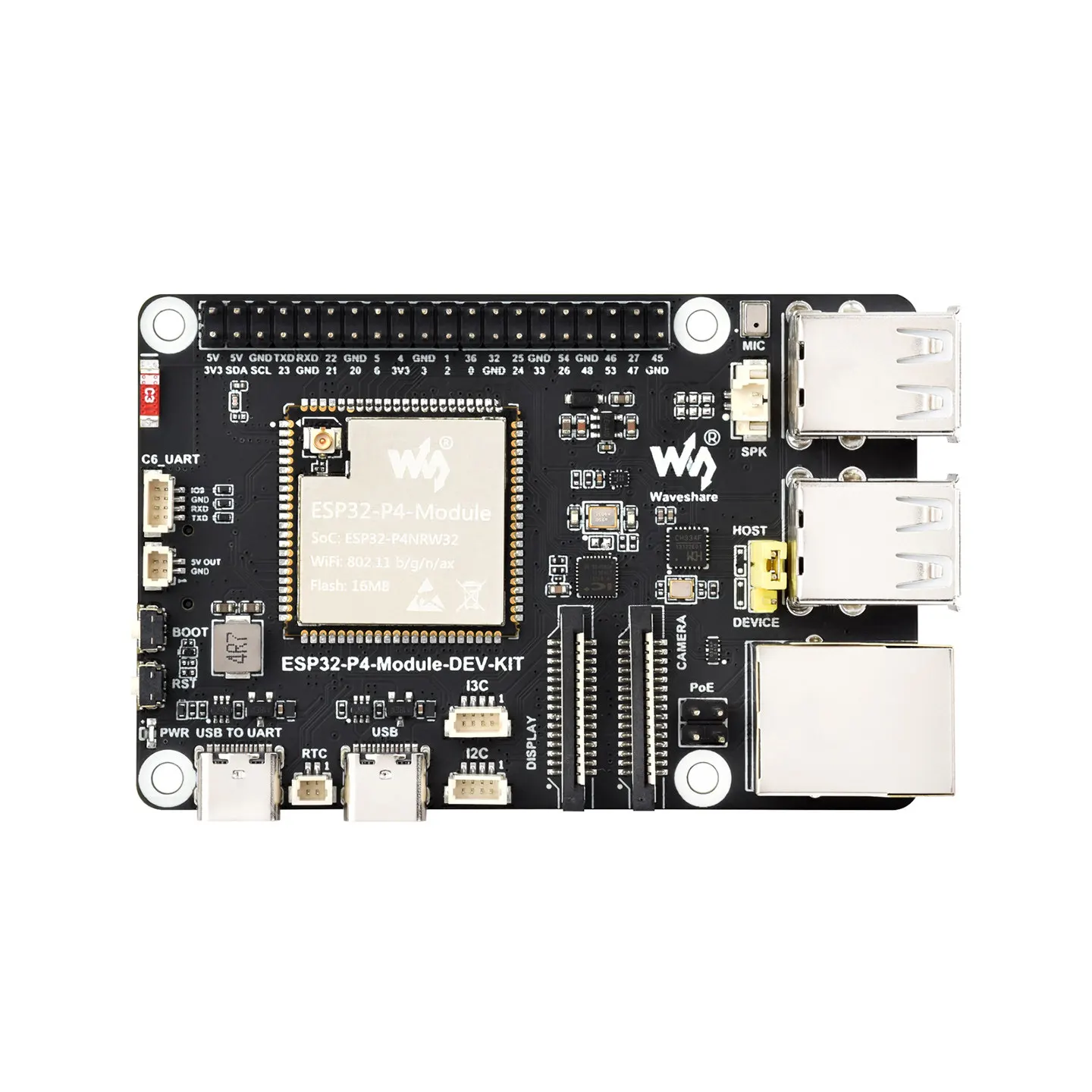 Фото Электронная плата разработки ESP32 P4, интегрированная с ESP32 C6, дисплеем DSI, камерой и портом Ethernet RJ45 №4