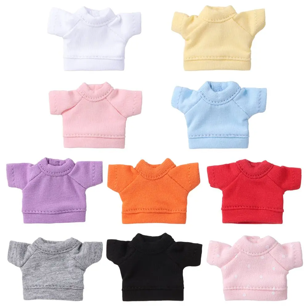 High Quality New Candy Colors Doll Clothes Short Sleeve Hoodies T-shirt for 1/12 Causal Shirts Accessories |