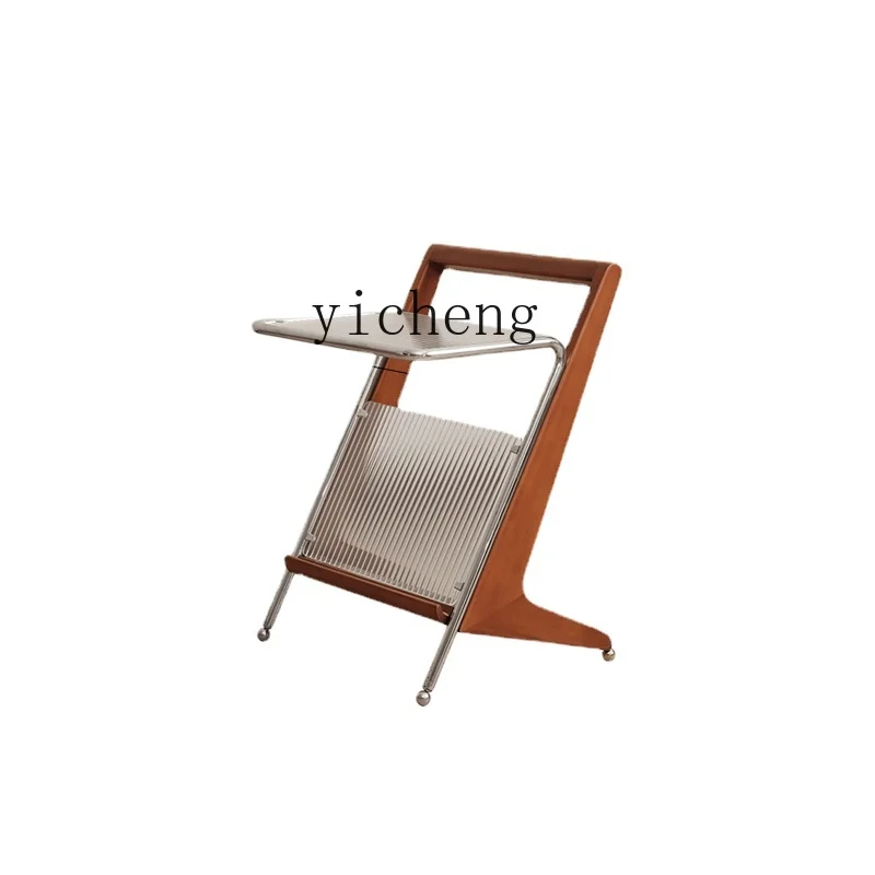 

ZC Solid Wood Side Table Retro Removable Sofa and Tea Table Advanced Side Table Living Room Home Bedside Mini Corner Table