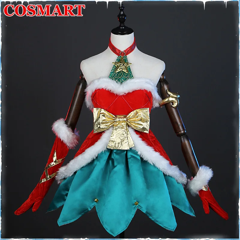 

COSMART Игра LOL Jinx Рождество Зима милая Лолита форма вечернее платье Косплей Костюм Хэллоуин одежда Новинка 2022