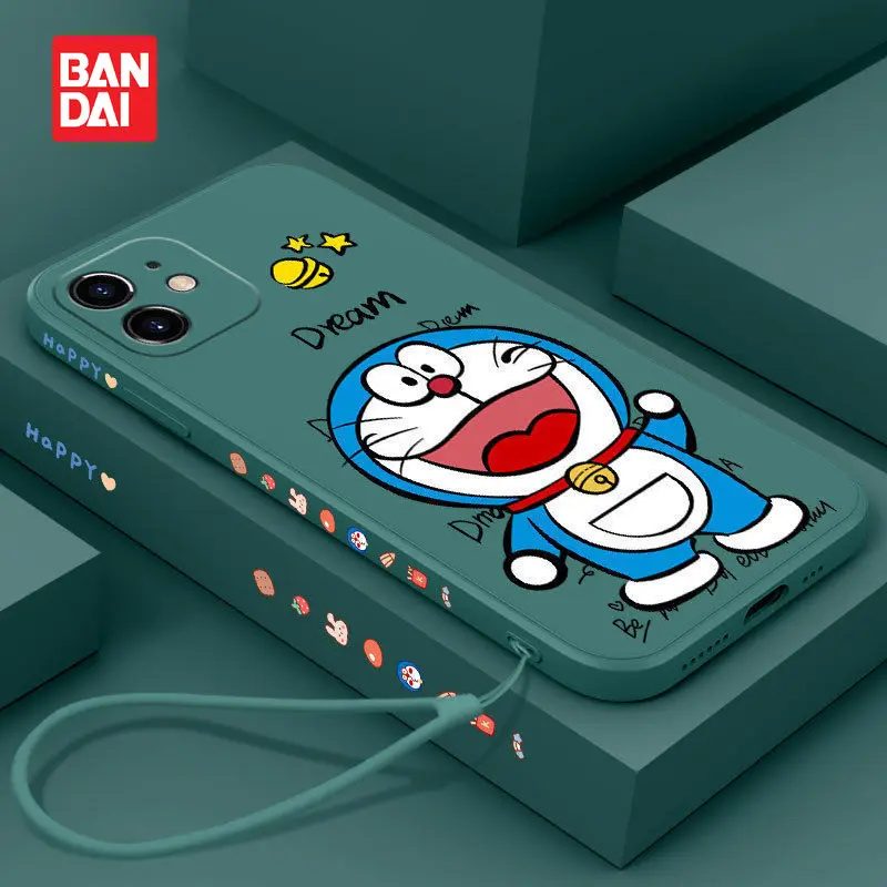 

Bandai Cartoon Doraemon Case for IPhone 13 13Pro 12 12Pro 11 Pro X XS Max XR 7 8 Plus Anti-fall Kawaii Phone Covers Coque