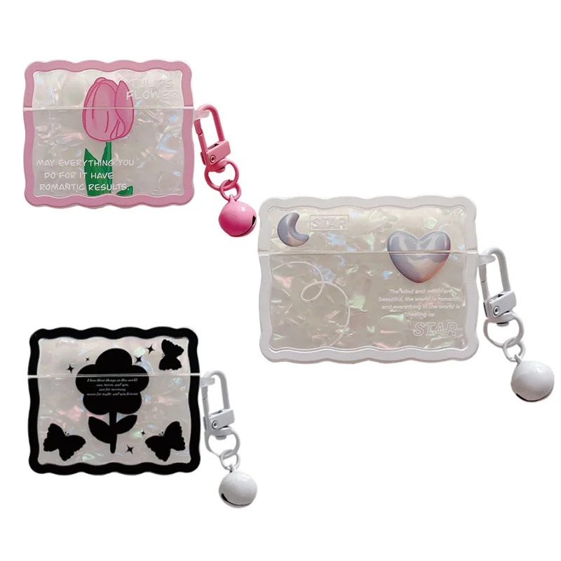 

Tulip Earphone Case Shell Pattern Design Protective Cover Cute Style Protective Accessories For Airpods 1/2/3 Pro Case 2022 New