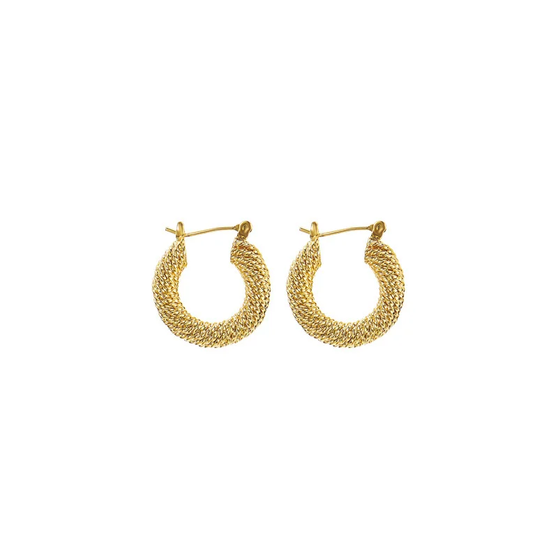 

Vonmoos Twist Hoop Earrings for Women Gold Color Earrings Statement Korean Fashion Vintage French Jewelry Big Luxury Aesthetic