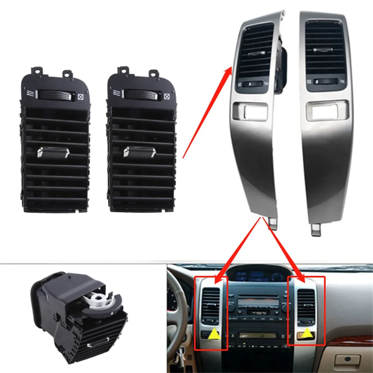 2 шт. вентиляционное отверстие для приборной панели кондиционера Toyota Land Cruiser Prado 120