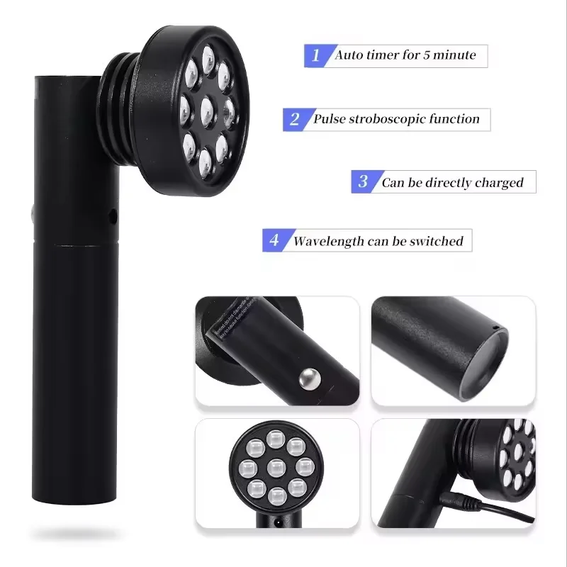 Устройство для физиотерапии красного света с 9-светодиодами сине-красный и почти