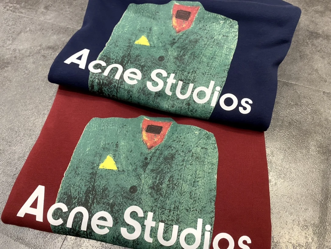

22ss new AC studios high street sweater with three-dimensional printing on the chest and acne thread custom blended Pullover