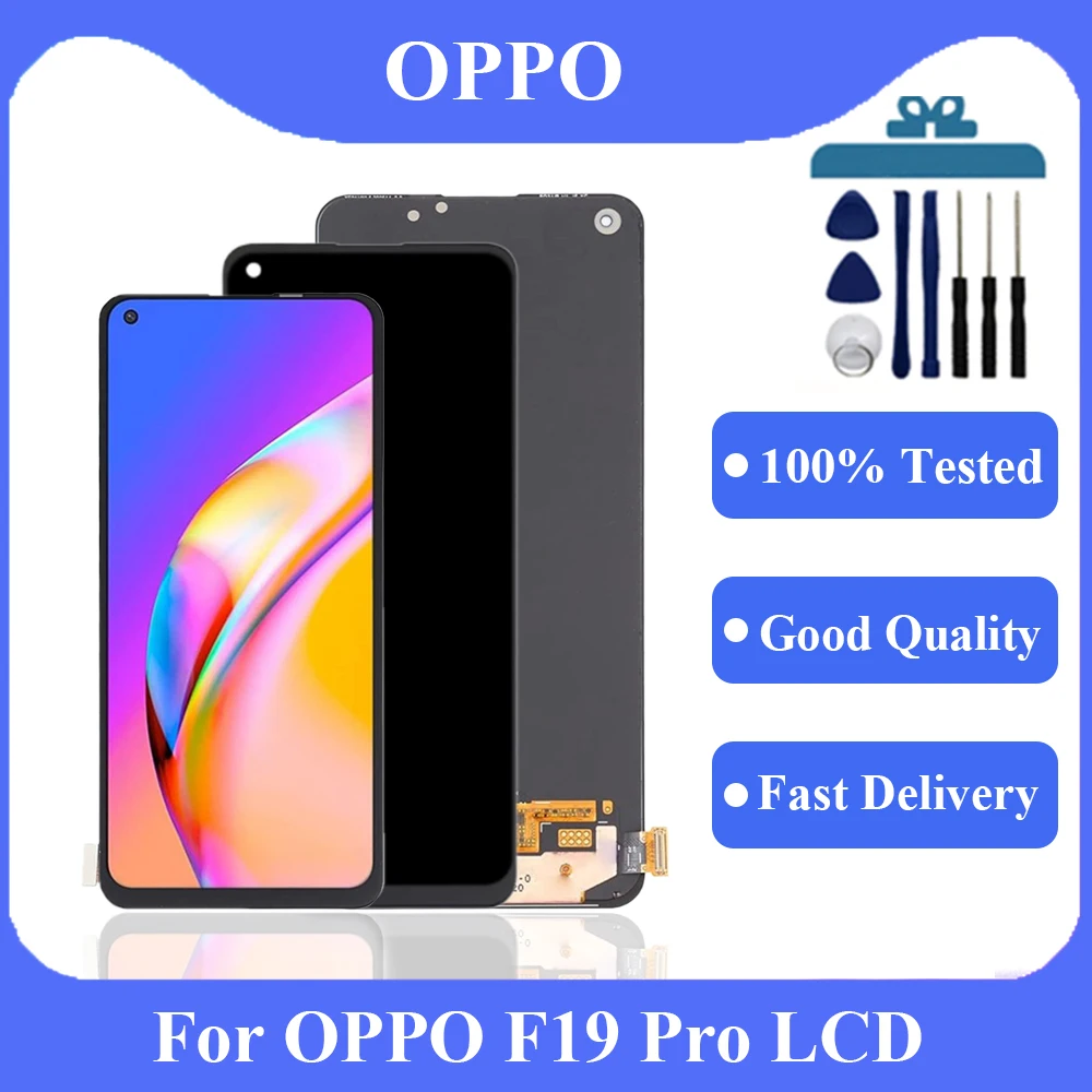 

AMOLED For OPPO F19 Pro LCD Display Touch Screen Digitizer Assembly Replacement For F19 Pro CPH2285 Screen Display LCD