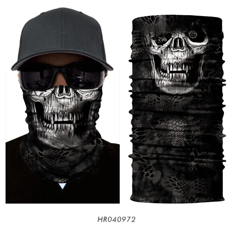 men's scarves & shawls 3D Ghost Skull Bandana Neck Gaiter Head Shield Summer Tube Balaclava Scarves Breathable Sun Guard Headband Scarf Bicycle Men best scarves for men