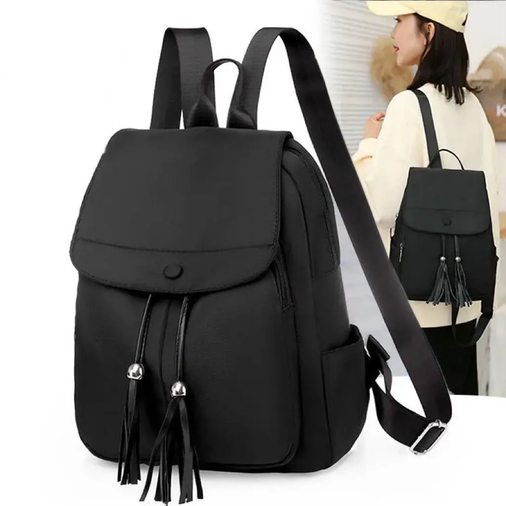 

Fashion Women's Black Backpack Large Capacity Travel Bag
