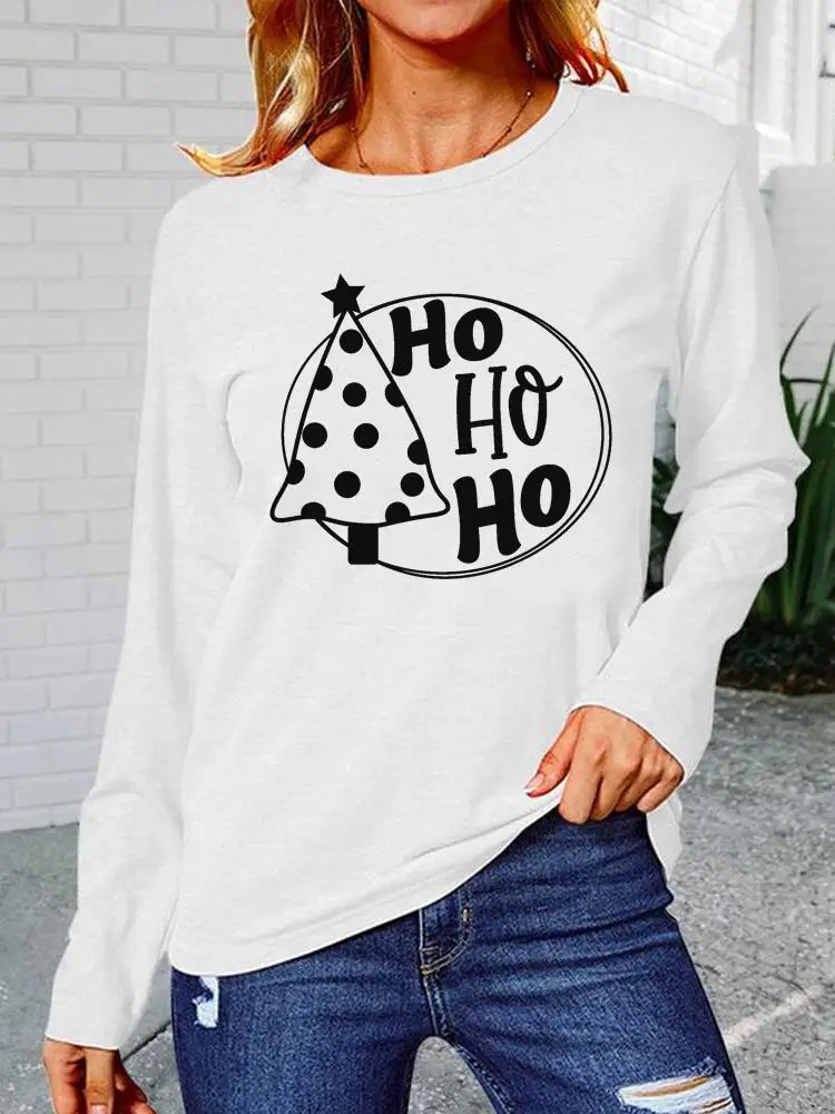 

Merry Christmas Tree Letter Love 90s Style O-neck Pullovers Clothing Women Casual Fashion Printing Female Graphic Sweatshirts