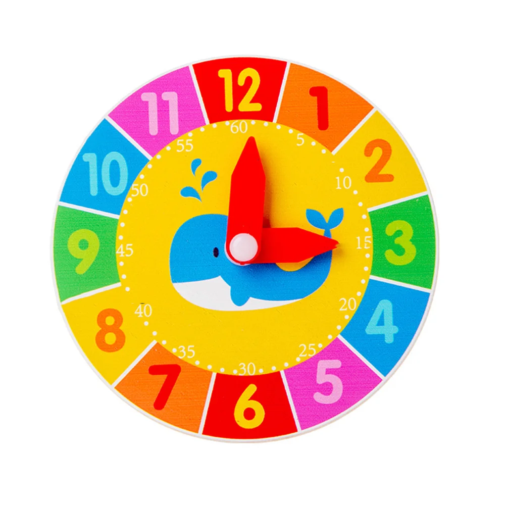 

Clockwooden Kids Learning Clocks Recognition Wood Tool Color Cognitive Number Shape Time Puzzlechildrens Tellturn Cartoon