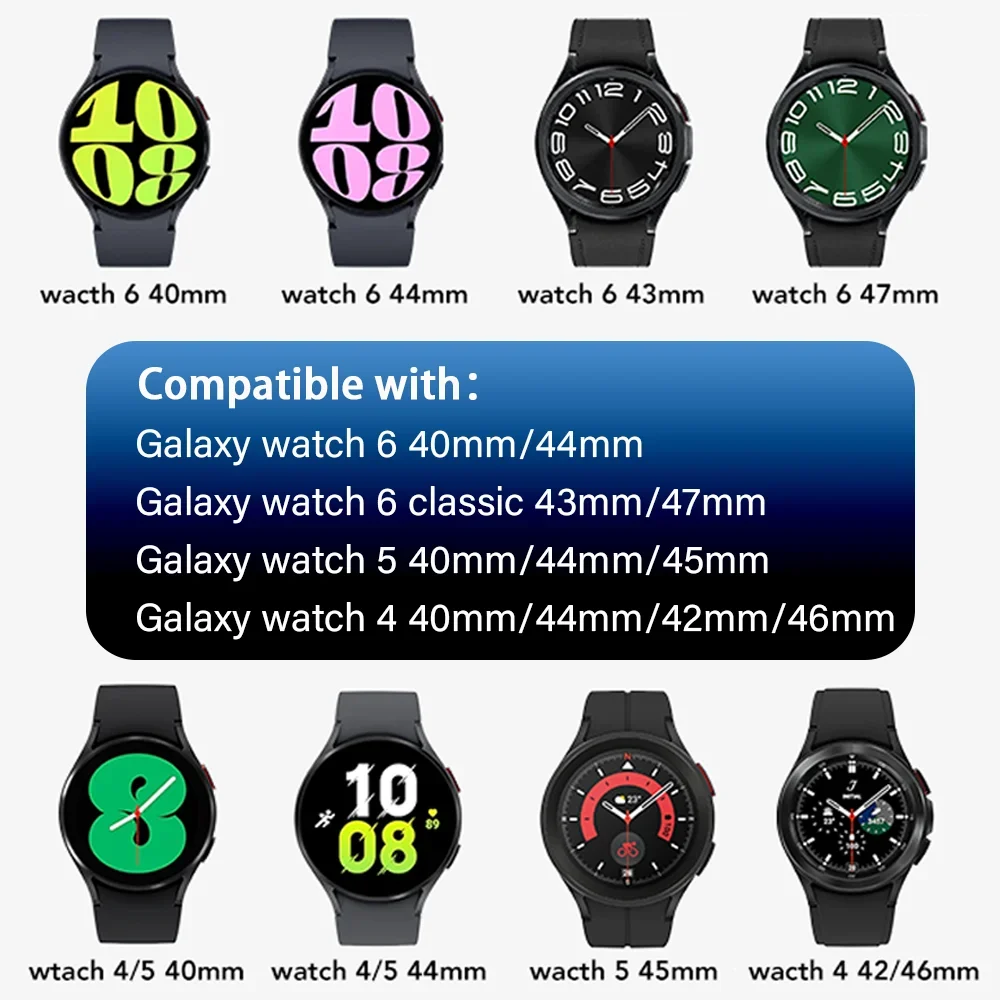 Ремешок силиконовый для Samsung Galaxy Watch 6 4 5 Pro Classic браслет без зазора watch 47 мм 43 44 40 20