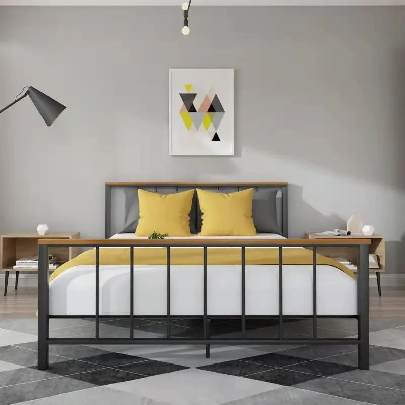 With Headboard And Footboard,sturdy Metal Frame,no Box Spring Needed(queen/full/twin) Bedroom Furniture