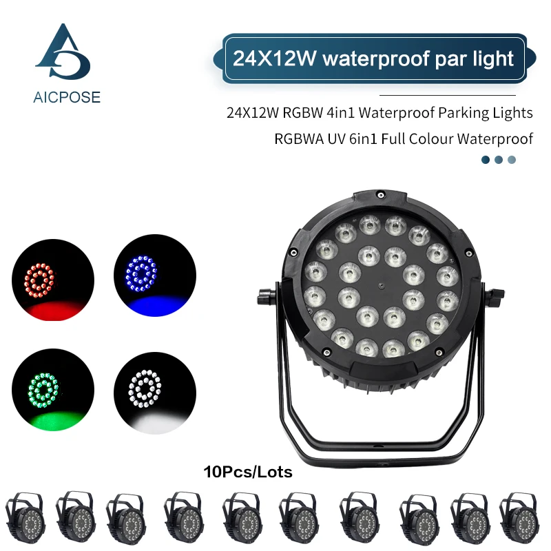 aicpose RGBW/RGBWA+UV 6 в 1 светодиодный светильник для сцены