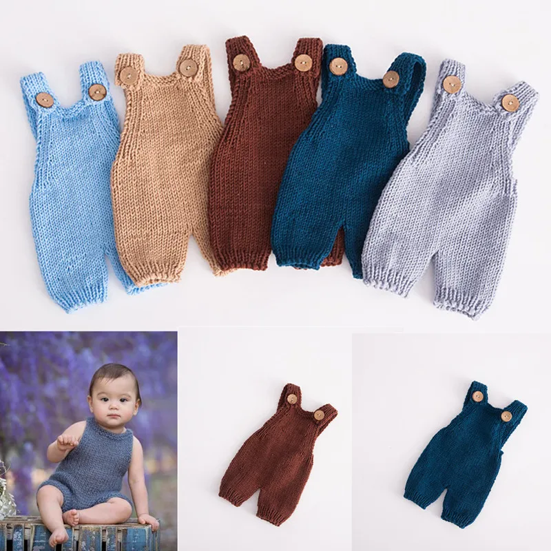 Newborn Photography Clothing Knit Jumpsuits Studio Baby 0-1Month Photo Props Accessories Weave Costume Infant Fotografia Rompers