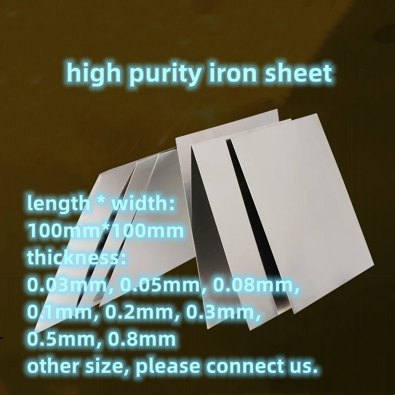 

high purity iron plate, 1pc thin iron sheet, Fe 99.9% pure iron foil, iron wafer / flake / block for scientific research