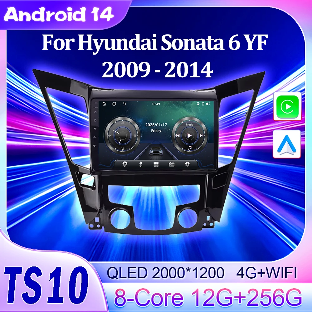 Автомобильный мультимедийный видеоплеер для Hyundai Sonata 6 YF 2009-2014 Беспроводной Android