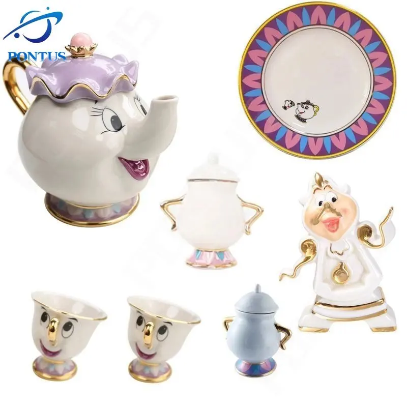 

Cartoon Beauty and The Beast Teapot Mug Cup Coffee Cup High Quality Gifts Cartoon Mug Tea Set for Friend Lover Gift Porcelain