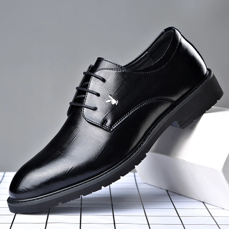 Туфли мужские классические оригинальная кожаная итальянская кожа Элегантные
