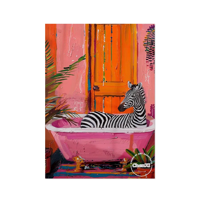 

Абстрактная картина маслом с животными