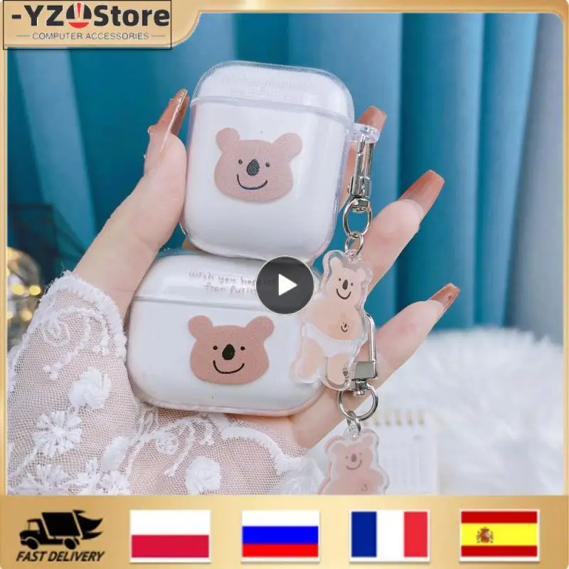 

Cute Cookie Bear Biscuit Bear Headphone Case Airpods Headphones Apple 3rd Generation Earphones Transparent Earphone Case