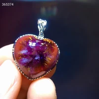 natural cacoxenite red auralite 23 pendant necklace heart love women men 21 219 4mm crystal jewelry aaaaa