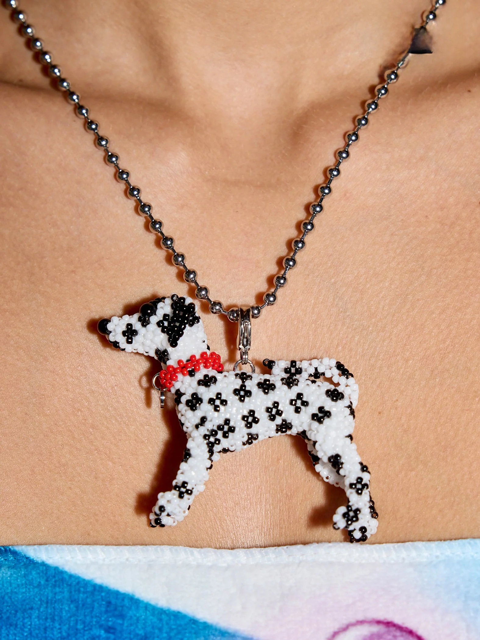 Круглое ожерелье из бисера Chichabom ручной работы с круглой бусиной для собак и