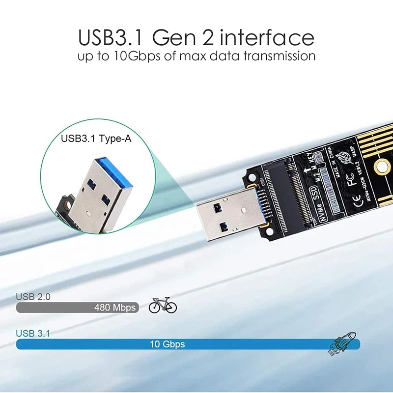 

Адаптер для Ssd, прямое подключение, M.2 Ssd, портативный адаптер типа a, алюминиевый адаптер для Usb 3,1, коробка для дисков