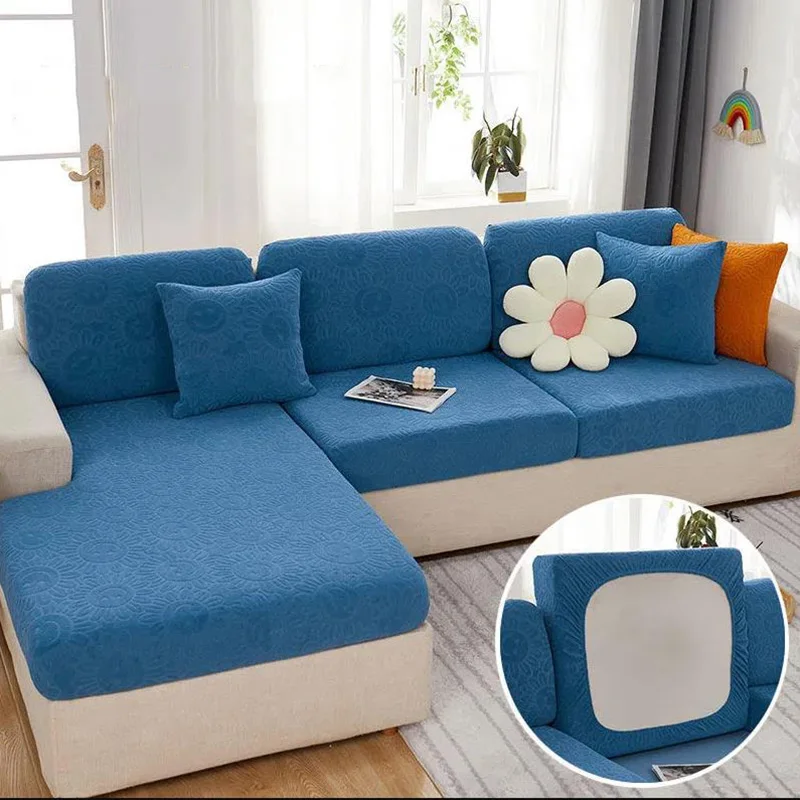 

Sofa Seat Cushion Cover Jacquard Chair Cover Stretch Washable Removable Slipcover Polar Fleece Sofa Furniture Protector