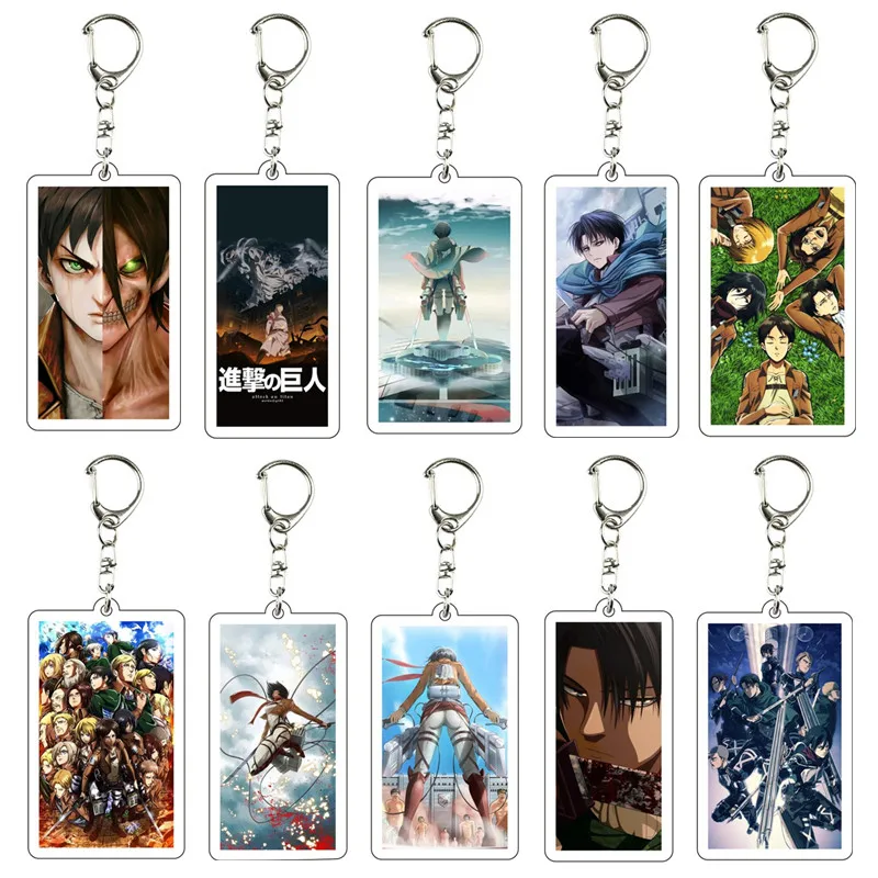 

Anime Attack on Titan Acrylic Keychain Cartoon Shingeki No Kyojin Figure Eren Mikasa Levi Cosplay Pendant Keyring Jewelry Gifts