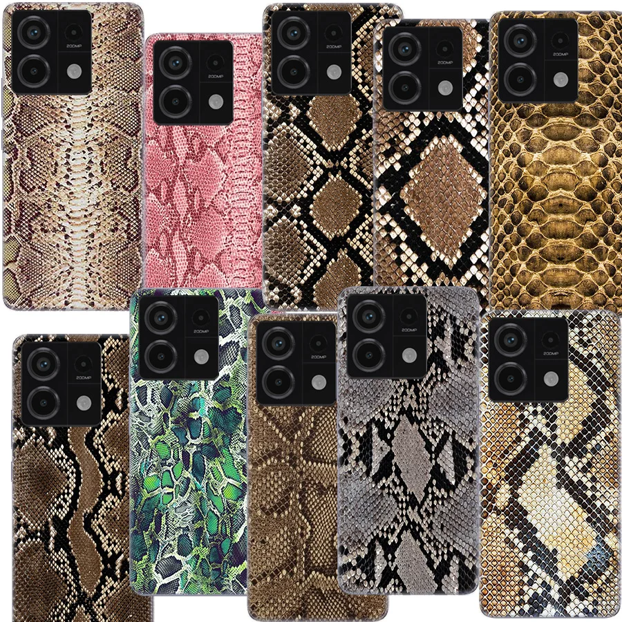Прозрачный чехол для телефона из настоящей змеиной кожи Redmi Note 13 12 Pro+ Plus 5G 12S 13C 14C 12C