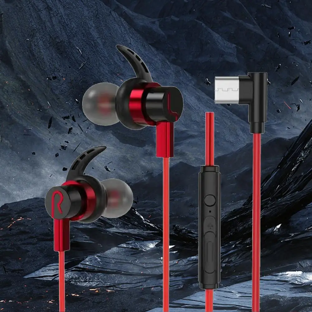 

Earphone Portable Plug Play Comfortable Wear 3.5mm/Type-C Bass Heavy Wire Phone Headset Home Supply