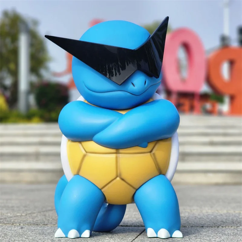 Фото 35 см Pokemon Squirtle Wear солнцезащитные очки фигурку ПВХ модель GK Коллекционное украшение для офиса и рабочего стола детский подарок на день рождения №2